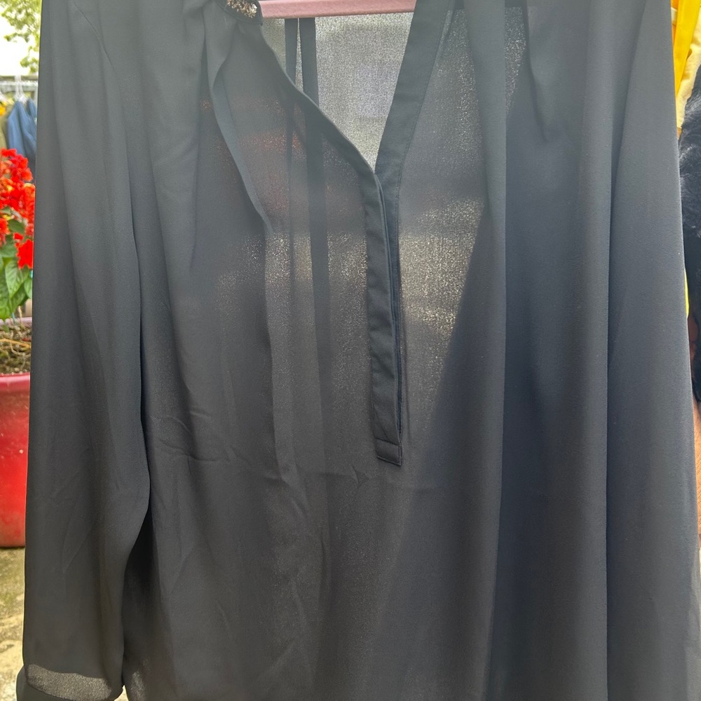 Violet & Claire Black Sheer Blouse